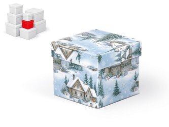 krabice dárková vánoční C-V010-B 10x10x9cm 5371325