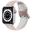 Dvoubarevný perforovaný řemínek s přezkou pro Apple Watch 42/44/45/46/49mm,Růžovo-Bílý