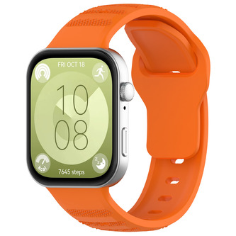 Vroubkovaný řemínek pro Huawei Fit 3,Oranžový