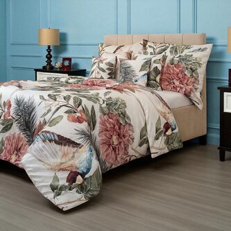 Prodloužené saténové povlečení 140x220, 70x90cm Kolibřík