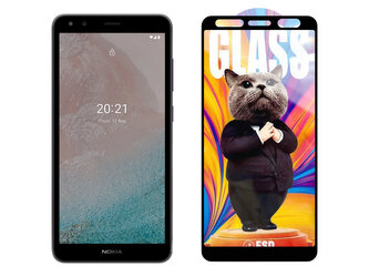 3D Ochranné tvrzené sklo na Nokia C1 + - Mr. Cat ESD