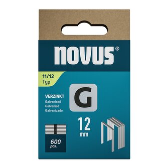 Novus tenké, ploché drátové sponky typ G, 11/12 mm, 600 ks