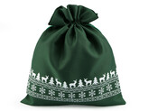 Vánoční dárkový pytlík 30x35 cm - 10 ks - 2 zelená tmavá