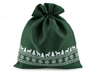 Vánoční dárkový pytlík 30x35 cm - 10 ks - 2 zelená tmavá Vánoční dárkový pytlík 30x35 cm - 10 ks - 2 zelená tmavá