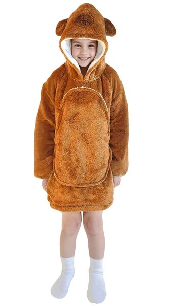 Cozy Noxxiez CH307 Kapybara - hřejivá televizní mikinová deka s kapucí pro děti 3 - 6 let