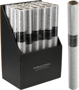 TKANINA ozdobna 38X200cm SREBRNA