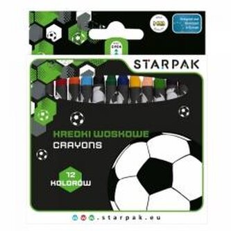 Kredki woskowe 12 kolorów Football Kredki woskowe 12 kolorów Football