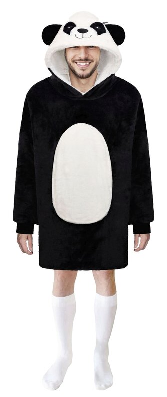 Cozy Noxxiez CH367 Panda - hřejivá televizní mikinová deka s kapucí pro teenagery a dospělé