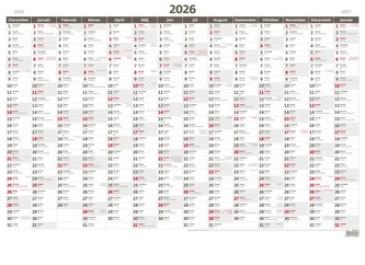 Roční plánovací mapa 2026 A1 bez obrázku