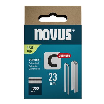 Novus sponky s úzkým hřbeterm, typ C, 4/23 mm, 1000 ks