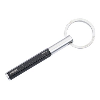 TROIKA klíčenka - grafitová tužka, HB, kovová, s vyměnitelným hrotem, černo-stříbrná