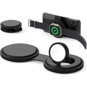 Satechi OntheGo 2v1 bezdrátová nabíječka černá