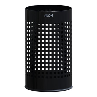 Odpadkový koš Officer 18 l, děrovaný, lakovaná ocel, černá