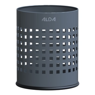 Odpadkový koš Officer 7 l, děrovaný, lakovaná ocel, šedá