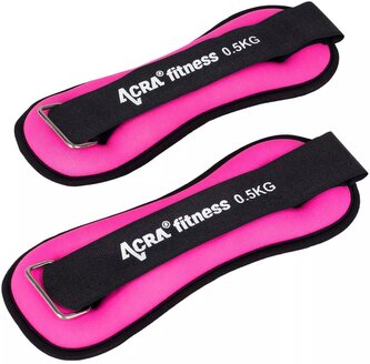 ACRA Závaží na zápěstí/kotníky 0,5kg růžová 1 pár fitness doplněk