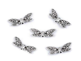 Ozdobný díl křídla vážky 8x22 mm - 10 ks - platina