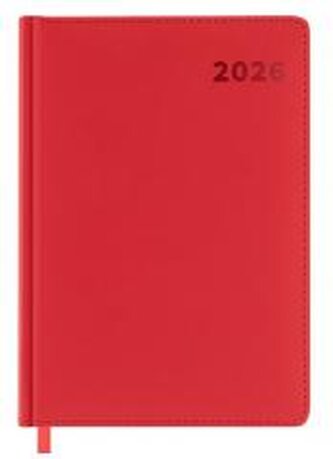 Kalendarz książkowy 2026 A5 czerwony EASY Kalendarz książkowy 2026 A5 czerwony EASY