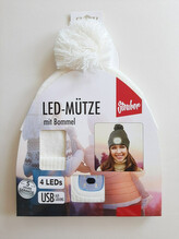 Čepice LED s bambulí a odnímatelným světlem
