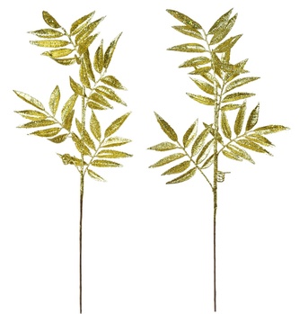 Větev třpytivá zlatá 75 cm, set 2 ks