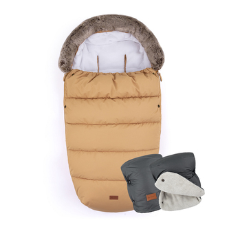 PETITE&MARS Fusak 4v1 Comfy Elegant Caramel + rukávník Jasie Charcoal Grey PETITE&MARS Fusak 4v1 Comfy Elegant Caramel + rukávník Jasie Charcoal Grey