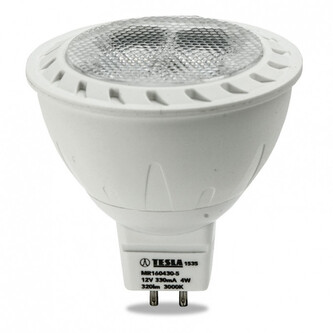 LED  MR160430-5, žárovka GU5,3 MR16, 4W, 12V, 320lm, 20 000h, 3000K teplá bílá, 38°