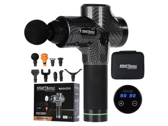 Masážní pistole 125 W, sada 9 ks vyměnitelných hlavic - KRAFT&DELE;