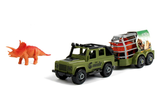 Auto šroubovací s vlečkou a dinosaurem 34 cm Auto šroubovací s vlečkou a dinosaurem 34 cm