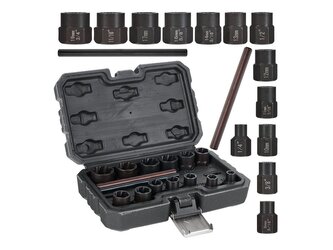 Hlavice na poškozené šrouby a matice, nástrčné, sada 15 ks - GEKO