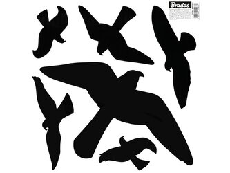 Samolepky na ochranu ptáků před nárazy do skla, sada 10 listů x 6 ks samolepek SCARE