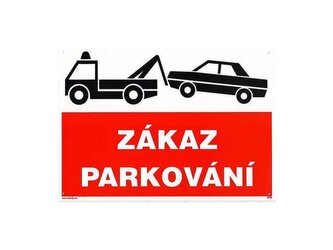Tabulka - Zákaz parkování, plastová tabulka 297x210mm