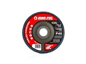 Kotouč brusný, lamelový, 125 mm, zirkon, P40, INOX - MAR-POL