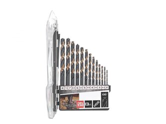 Vrtáky do kovu HSS, DIN 338, 2-8mm, sada 13ks TVARDY
