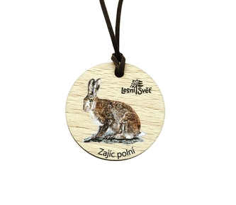 Lesní svět Dřevěná medaile masiv - Zajíc