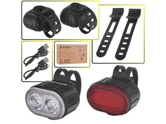 Osvětlení jízdního kola, sada přední 350mAh, zadní 230mAh KELTIN Osvětlení jízdního kola, sada přední 350mAh, zadní 230mAh KELTIN