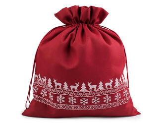 Vánoční dárkový pytlík 30x35 cm - 1 ks - 5 (23) červená tmavá Vánoční dárkový pytlík 30x35 cm - 1 ks - 5 (23) červená tmavá