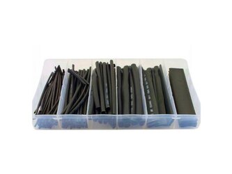 Smršťovací bužírky, černé, sada 100ks KRAFT&DELE;