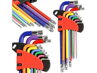L-klíče TORX, sada 9ks, T10-T50, 125mm BJC