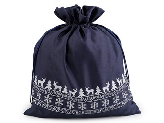 Vánoční dárkový pytlík 30x35 cm - 10 ks - 4 (14) modrá tmavá Vánoční dárkový pytlík 30x35 cm - 10 ks - 4 (14) modrá tmavá