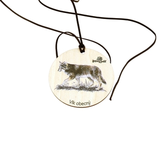 Lesní svět Dřevěná medaile klasik - Vlk