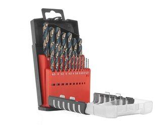 Vrtáky do kovu HSS, DIN 338, 1-10mm, sada 19ks TVARDY