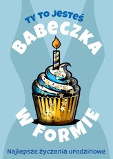 Karnet KF Urodziny babeczka w formie KF-006