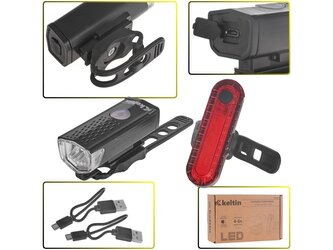 Osvětlení jízdního kola, sada přední 900mAh, zadní 400mAh KELTIN Osvětlení jízdního kola, sada přední 900mAh, zadní 400mAh KELTIN