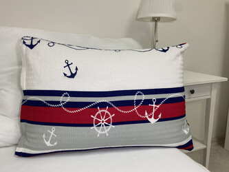 B.E.S. - Petrovice, s.r.o. Bavlněný krepový potah na polštářek 50x70 - vzor Marine Red