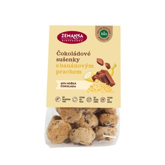 Sušenky s čokoládou a banánovým prachem 100 g BIO   ZEMANKA