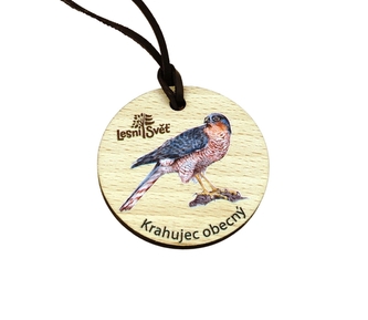 Lesní svět Dřevěná medaile masiv - Krahujec