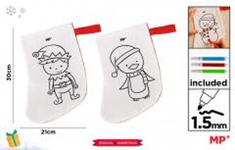 Skarpeta BN do malowania + flamastry elf / pingwin