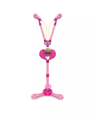 PLEJO Stojan se 2 mikrofony - růžová