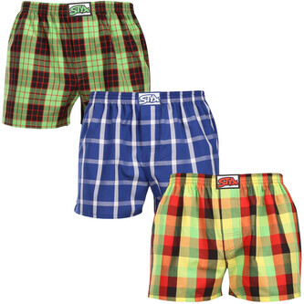 3PACK pánské trenky Styx klasická guma nadrozměr vícebarevné (3E110406) 4XL