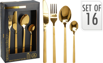 ZESTAW SZTUĆCÓW 16 SZT. ZŁOTY KOLOR ZESTAW SZTUĆCÓW 16 SZT. ZŁOTY KOLOR