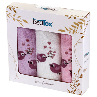 Dárková sada froté ručníčků 3 ks Ptáčci